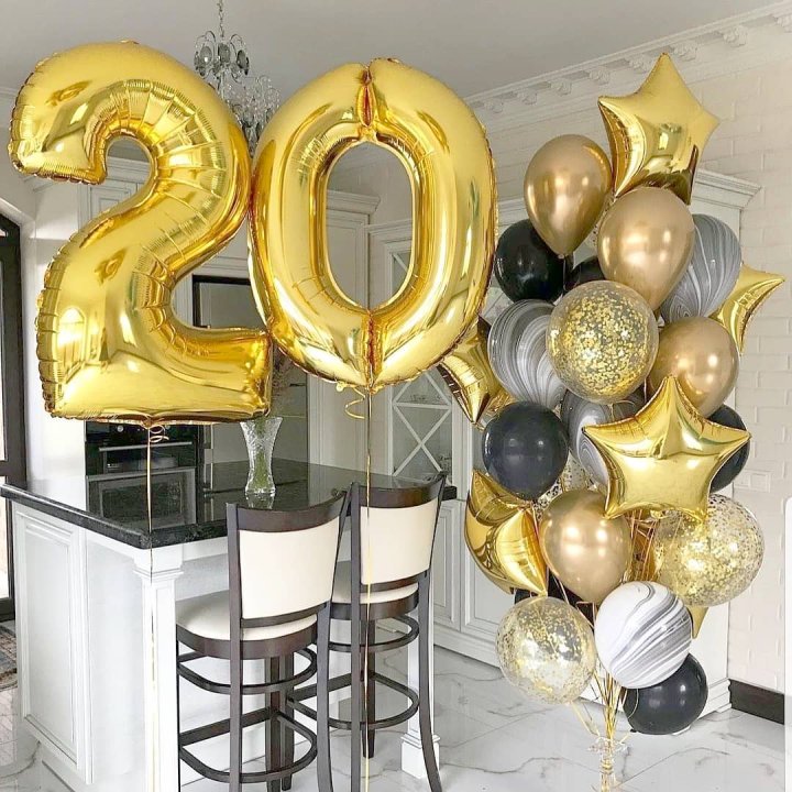 Фольгированный шар Золотая Цифра в Северодвинске