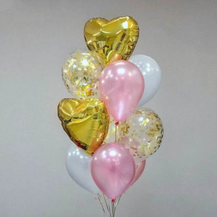 Облако шаров "Рози голд" в Северодвинске