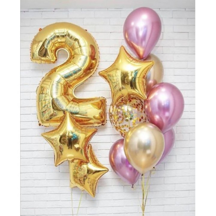 Цифра с фонтанами шаров  в Северодвинске