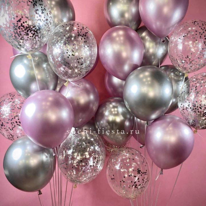 Фонтан шаров "Сильвер пинк" в Северодвинске