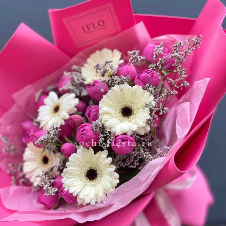 Букет гербер и мисти бабблс  в Северодвинске