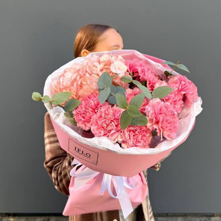 Дуо диантусы и гортензия в Северодвинске