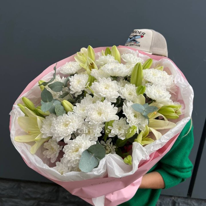  Букет  хризантемы и лилии в Северодвинске