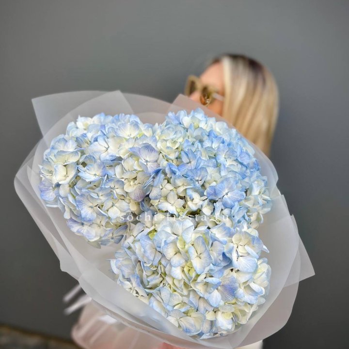 Букет из 3 голубых гортензий  в Северодвинске