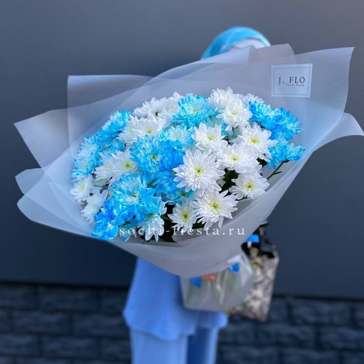 Букет хризантем "Голубая снежинка" в Северодвинске