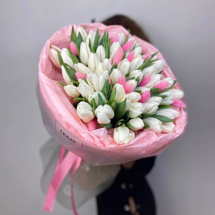 51 белый тюльпан "Рози" в Северодвинске