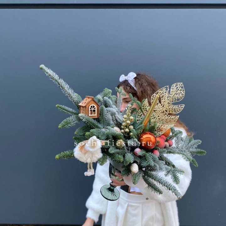 Композиция в бокале огненная  в Северодвинске