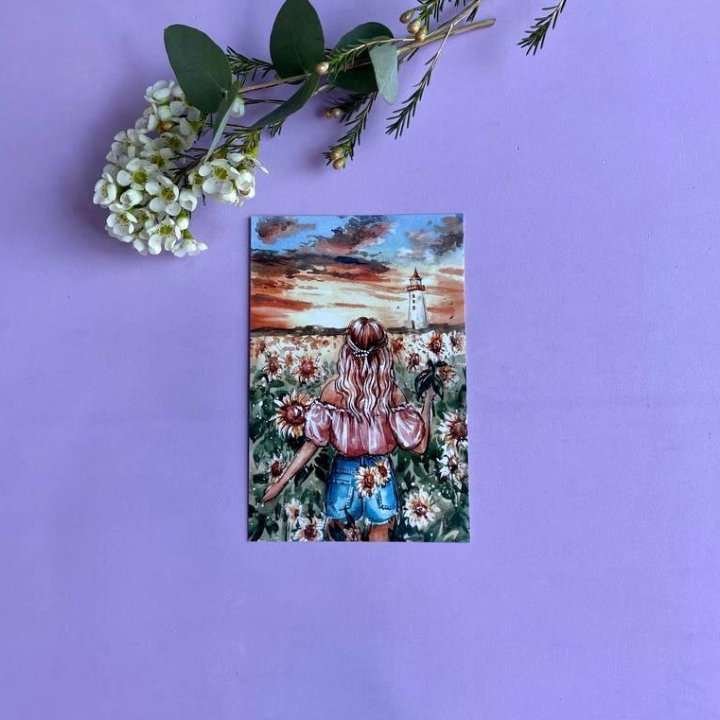 Открытка к букету "Подсолнух" в Северодвинске