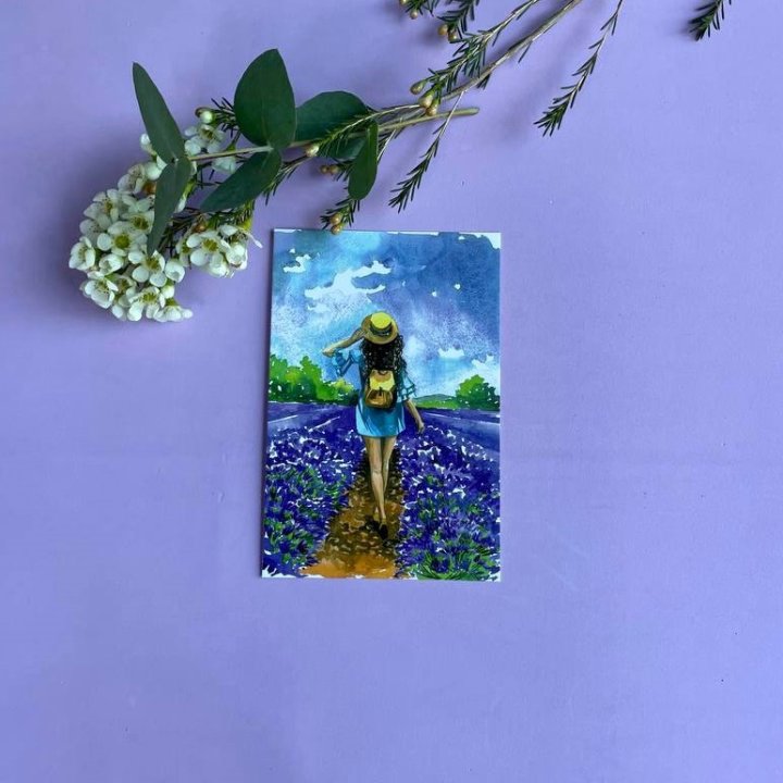 Открытка к букету "Цветочная дорога" в Северодвинске