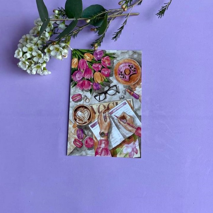 Открытка к букету "Леди на работе" в Северодвинске