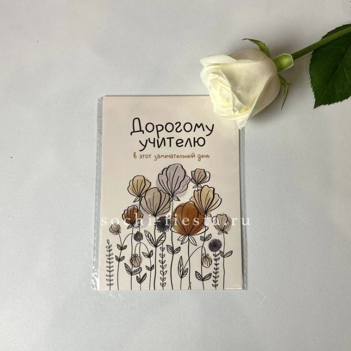 Открытка к букету "Дорогому учителю" в Северодвинске