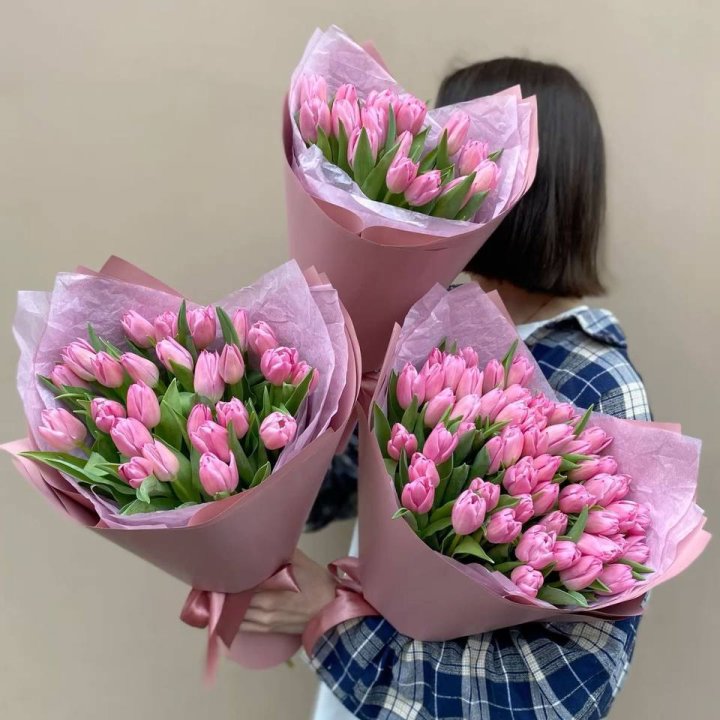 Букет розовых тюльпанов в Северодвинске