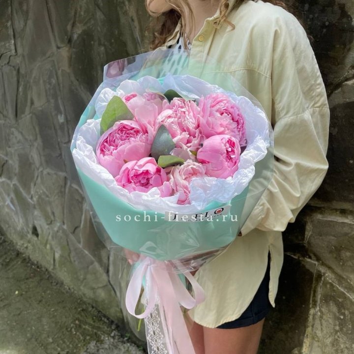 7 зефирных пионов в фоамиране в Северодвинске