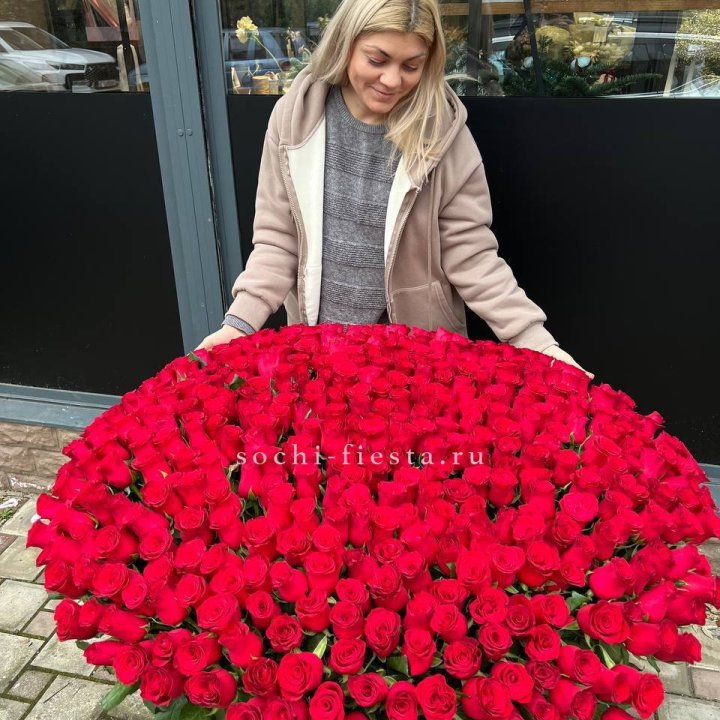 501 красная роза в корзине в Северодвинске