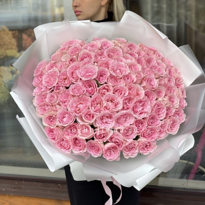 101 нежно-розовая роза в Северодвинске