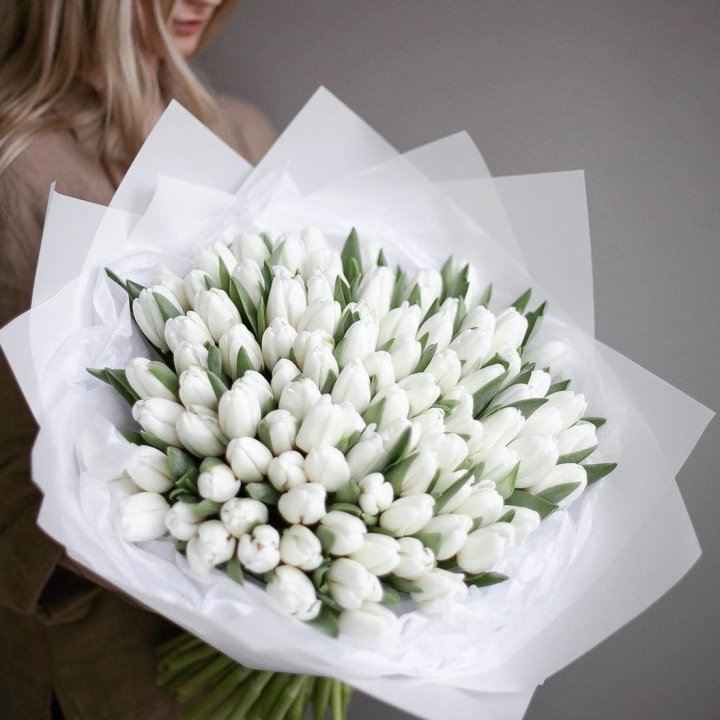101 белый тюльпан в Северодвинске